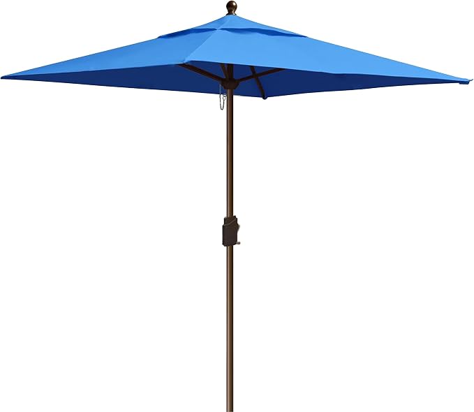 EliteShade USA 10-Year-Non-Fading 6x6Ft Square Market Patio Umbrella, UPF 50+ UV Protection Performance Sun Umbrella, Heavy Duty Commercial Grade Outdoor Table Umbrella with Crank, Windproof Vented Top for Garden, Pool, Deck and Outdoor Playsets, Royal...