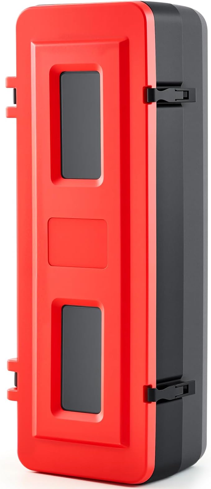 DoubleFill 10 lb 20lb Fire Extinguisher Cabinet Box with Internal Rope Fastening and External Latch Sturdy Plastic Holder Case Vandal-Resistant Weatherproof Protect Indoor Outdoor (33 x 12 x 10 in)