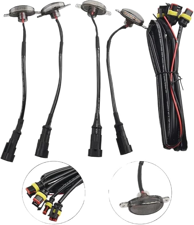 4Pcs Front Grille LED Light Compatible with Cherokee 2003 2021 Style Grill Automotive Parts