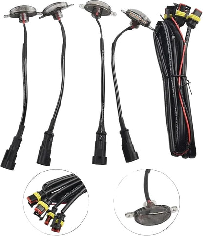 4Pcs Front Grille LED Light Compatible with Cherokee 2003 2021 Style Grill Automotive Parts