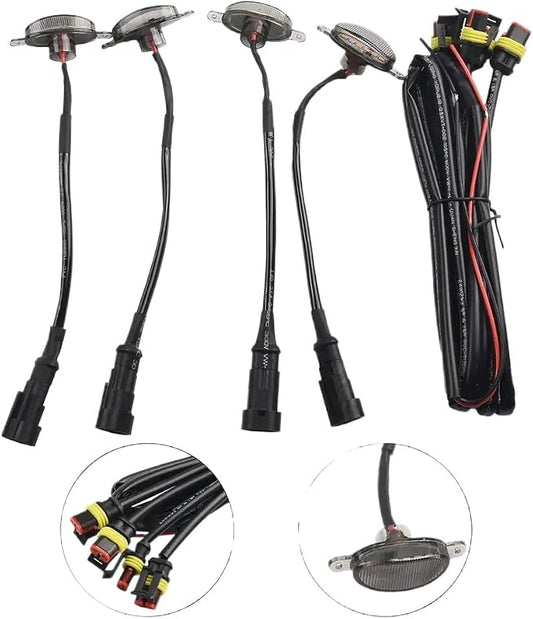 4Pcs Front Grille LED Light Compatible with Cherokee 2003 2021 Style Grill Automotive Parts