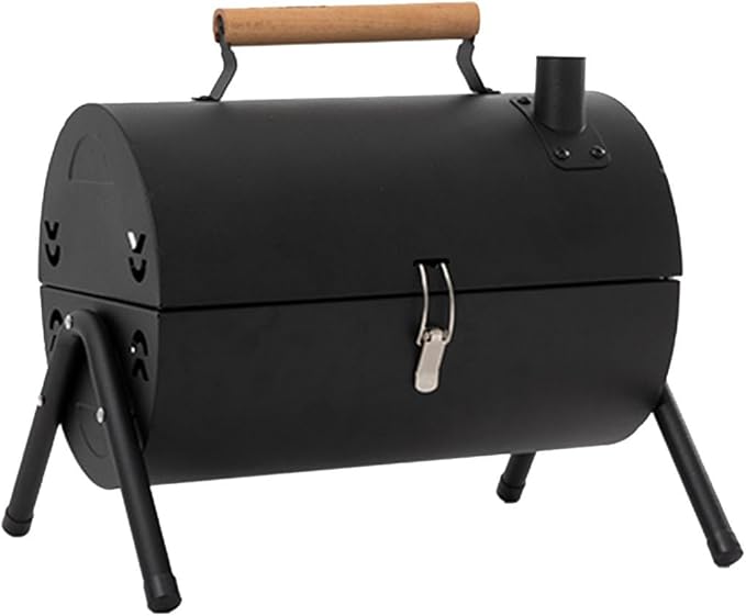 BBQ Barbecue Grill, Portable BBQ Charcoal Barbecue Grill, Barbecue Grill for Outdoor Camping Garden Picnic Trip Beach, with Handle,Black