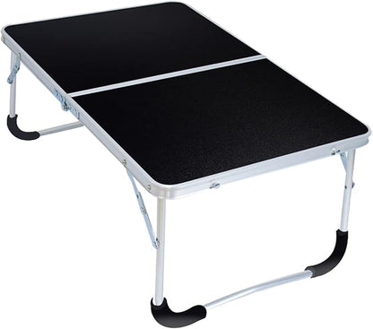 Portable Folding Table - Small Outdoor Folding Table, Suitable for Travel, Camping, Beach, Barbecue, Picnic, Party, Patio (Black)