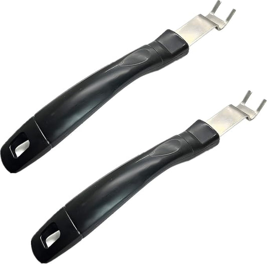 2 Pieces Grill Grate Lifter Gripper, Stainless Steel Grate Grabber Grill Grate Gripper Picker Barbecue Grid Lifter Gripper Picker Grill Grate Lifter Tool for Most Charcoal Grills and Gas Grills