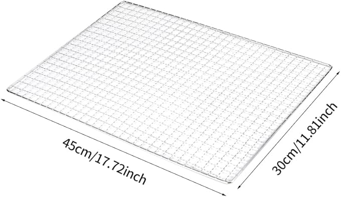 Stainless Steel Mesh BBQ Grill Grate Grid Wire Rack Cooking Replacement Net, Reusable Non-Stick BBQ Rack Cross Wire Grill Mat for Home Party Camping Barbecue Outdoor Picnic(Size:30x45cm)