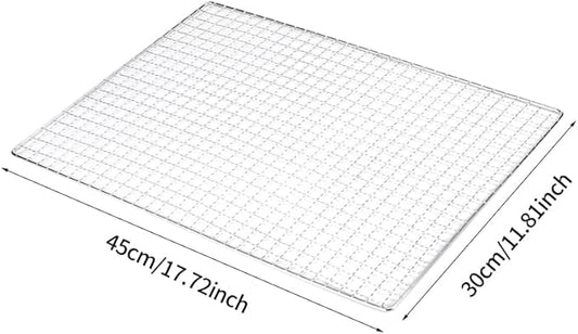 Stainless Steel Mesh BBQ Grill Grate Grid Wire Rack Cooking Replacement Net, Reusable Non-Stick BBQ Rack Cross Wire Grill Mat for Home Party Camping Barbecue Outdoor Picnic(Size:30x45cm)
