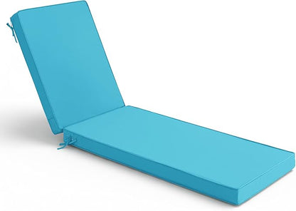 Summsun Chaise Lounge Cushions Outdoor - Waterproof and Fade Resistant Sun Lounger Replacement Cushions - Patio Lounger Pads with Removable Cover for Pool, Deck, Lawn, 80 x 26 x 3 Inch, Teal
