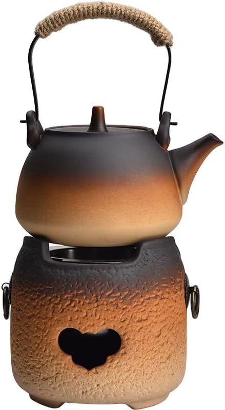 Clay Charcoal Stove Tea Set Kung Fu Tea Stove Outdoor Heating Stove Barbecue Oven Pottery Stove for Home Camping Cooking Accessories(Large)