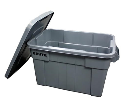 Rubbermaid Commercial Products BRUTE Tote Storage Container with Lid-included, 20-Gallon, Gray, Rugged/Reusable Boxes for Moving/Storing in Garage/Basement/Attic/Jobsite/Truck/Camping (FG9S3100GRAY)