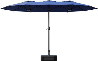 Sannwsg Outdoor Patio Umbrella,Table Umbrella with Push Button Crank,Market Umbrella with 8 Sturdy Ribs,Yard Umbrella