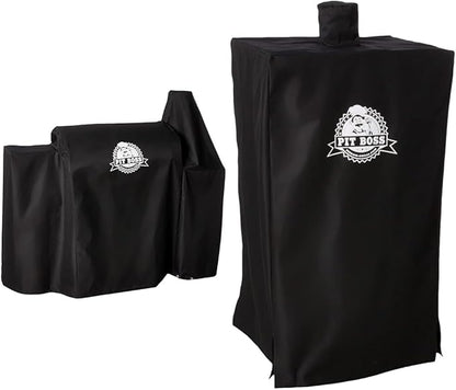 Pit Boss Grills Deluxe and Pro Series Pellet Grill Cover Bundle with 5-Series Vertical Smoker Cover