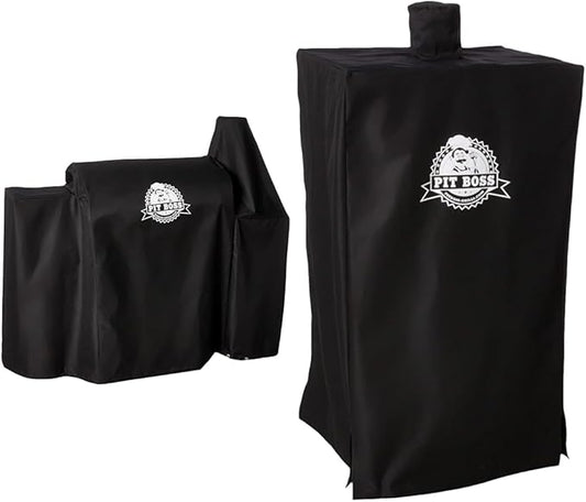 Pit Boss Grills Deluxe and Pro Series Pellet Grill Cover Bundle with 5-Series Vertical Smoker Cover