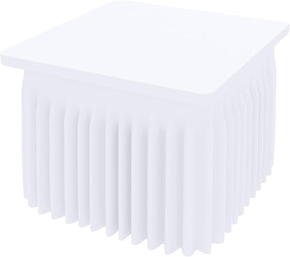 Smiry Spandex Elastic Fitted Table Cloth Skirt for 5FT Square Table | Stretch Washable Table Cloth, Banquet Table Cover for Wedding, Party, Indoor & Trade Shows, (White, 54Lx54Wx30H)