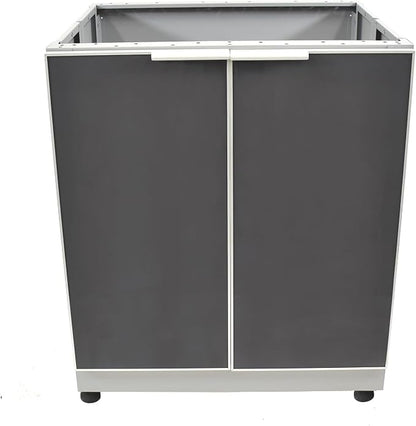 Blue Sky Outdoor Living 3-Piece Stainless Steel Outdoor Kitchen Combo Set – 2X 2 Door Cabinet, 1x 1 Drawer, 2 Door Cabinet, 1x Pull-Out Trash System, 3X 26 Standard Countertops