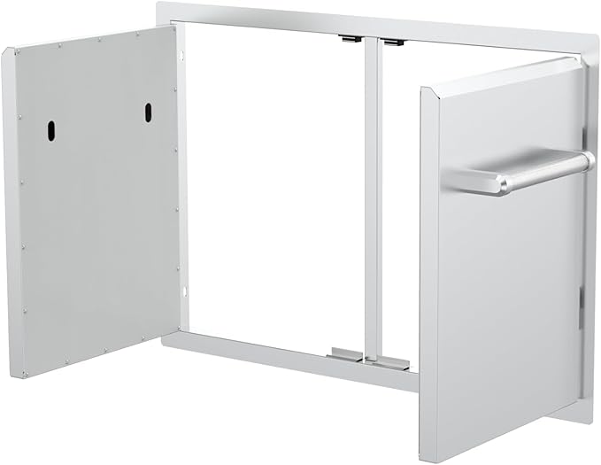 SPIRE 33" Built-in Double Access Door, Stainless Steel, Heavy-Duty Handles, Universal Mount, Perfect for Outdoor Kitchens & Islands, BBQ, Outdoor Grilling, Backyards, 780-0018B