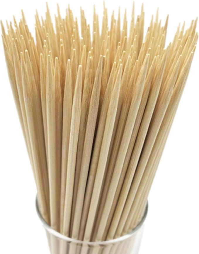 HOPELF 4" Natural Bamboo Skewers Sticks for Appetiser，Fruit，Cocktail，Kabob，Chocolate Fountain，Grilling，Barbecue，Kitchen，Crafting.More Size Choices 4"/6"/8"/10"/12"/14"/16"/17.5"/30"/36"(500 PCS)