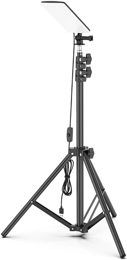 Keenso Camping LED Light with Tripod Stand, 84 LED 10W 1680 6500K, Outdoor Tripod Work Light for Camping, BBQ, Beach (Black)