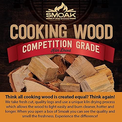Smoak Firewood’s Cooking Wood Chunks (Competition Grade) USDA Certified for Smoking, Grilling or Barbequing (White Oak 25-30lbs 1728 Cubic in.)