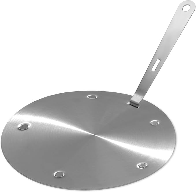 Longzhuo Heat Diffuser Plate, Grouarty Stainless Steel Induction Plate, Induction Cooktop Converter Plate with Handle, for Electric Gas Glass Cooktop Hob Ring (6.29 inches (16 cm))