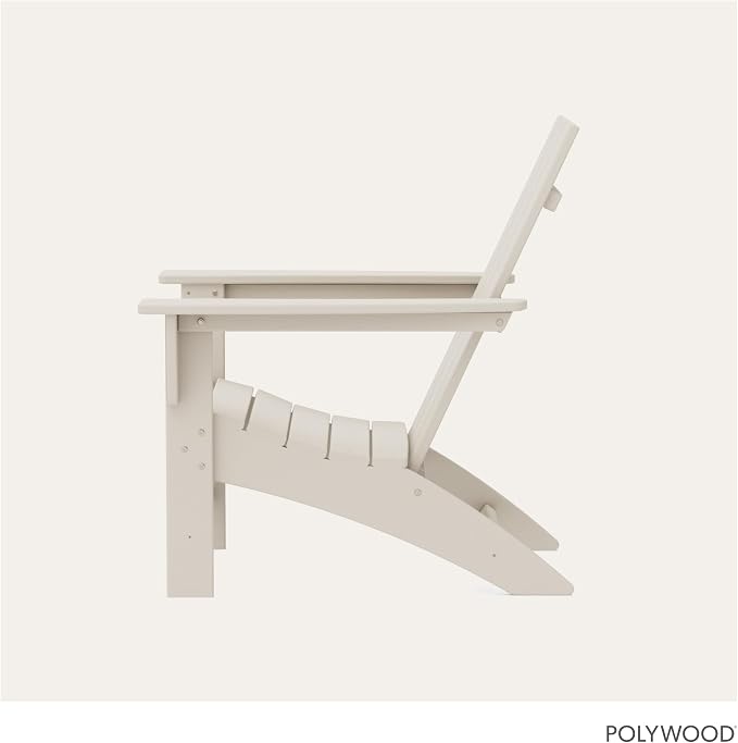 POLYWOOD Modern Adirondack Chair – All-Weather Outdoor Lawn Adirondack Chairs – HDPE, Fade-Resistant & Durable Outdoor Furniture – For Patio, Deck & Fire Pit Chairs – Sand