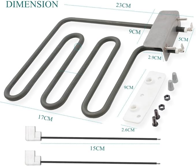 1200W Electric Smoker Heating Element 9907120027 Compatible with Masterbuilt Heating Element 40" Electric Digital Control Smoker