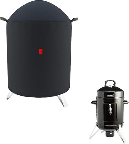 Outdoor Grill Cover Fits Cuisinart 16" Vertical Charcoal Smoker COS-116, Cover Geny Waterproof 600D Heavy Duty Round Smoker Grill Covers, 22" D x 27" H.