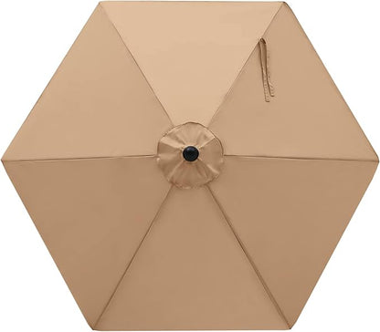 MASTERCANOPY Patio Umbrella 7.5 ft Replacement Canopy for 6 Ribs-Beige Canopy Only