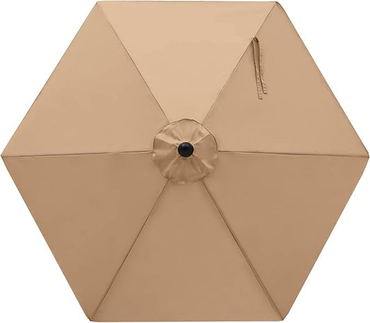 MASTERCANOPY Patio Umbrella 7.5 ft Replacement Canopy for 6 Ribs-Beige Canopy Only