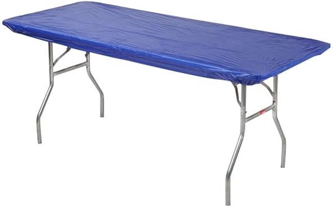 6' x 30" Fitted Plastic Table Covers, 20-Pack, Royal Blue