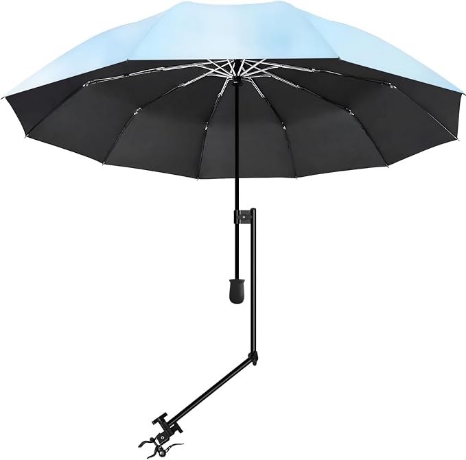 XLINGZA UPF 50+ UV Protection Beach Umbrella with Adjustable Universal Clamp