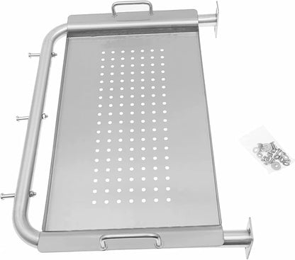 BBQ-PLUS Stainless Steel Grill Side Shelf for Pit Boss 700/820/1000 Series Pellet Grills, Grill Shelf Attachment with Serving Tray, Pellet Grill Accessories for Pit Boss