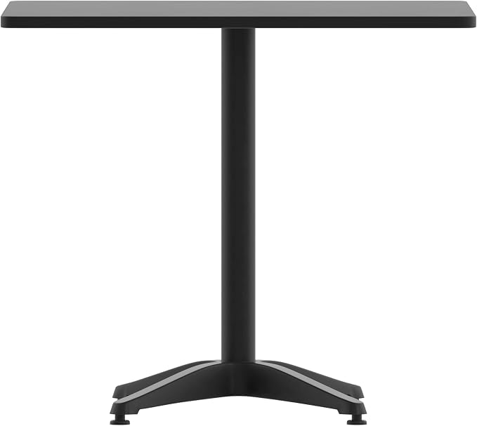 Flash Furniture Mellie 31.5'' Square Aluminum Indoor-Outdoor Table with Base, Black