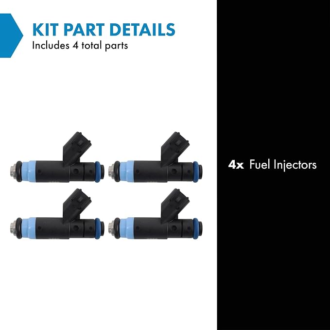 TRQ Fuel Injector Set | For 2003-2009 Chrysler PT Cruiser 2008-2009 Dodge Caliber 2004-2005 Neon