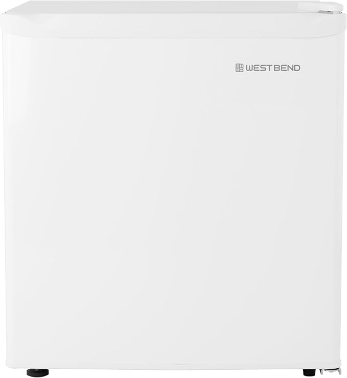 West Bend Mini Fridge for Home, Office, Bedroom & Dorm, 1.6 Cu. Ft., White | West Bend Mini Fridge for Home, Office, Bedroom & Dorm, Small Refrigerator with Automatic Defrost, 1.6 Cu. Ft., in White