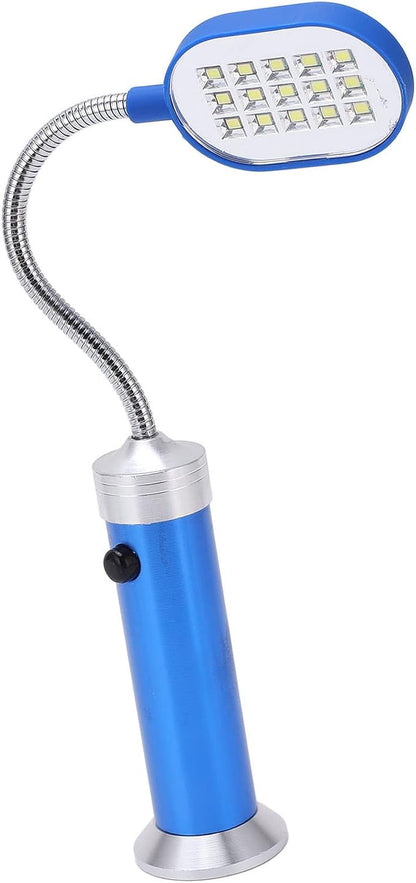 Magnetic Gooseneck Lamp, 360 Adjustable High Brightness LED Work Light with Weather Base for Fishing BBQ Camping (Blue)