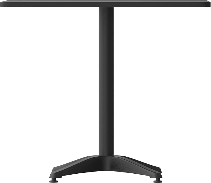 Flash Furniture Mellie 31.5'' Square Aluminum Indoor-Outdoor Table with Base, Black