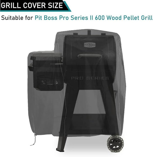 ZJYWSCH Grill Cover for Pit Boss Pro Series II 600 Wood Pellet Grill Smoker PB600PS1 600D Heavy Duty Waterproof Pit Boss 600 Grill Cover