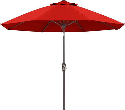 ABCCANOPY 10-Year No Fading 9FT Acrylic Outdoor Patio Umbrella(Red) | Fade & UV Resistant Fabric,8 Fiberglass Ribs，Wind Vent，Crank Lift & Tilt,Outdoor Table Umbrella for Deck,Backyard,Yard