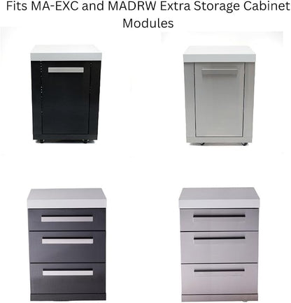 Mont Alpi COVCAB-R/L Heavy Duty 25" W x 23" D x 36" H All Weather Water Resistant Cover for MASFM/MA-EXC/MADRW - Fridge Cabinet Extra Storage/Extra Drawer Deluxe and Black Stainless Steel Modules