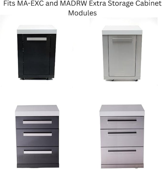 Mont Alpi COVCAB-R/L Heavy Duty 25" W x 23" D x 36" H All Weather Water Resistant Cover for MASFM/MA-EXC/MADRW - Fridge Cabinet Extra Storage/Extra Drawer Deluxe and Black Stainless Steel Modules