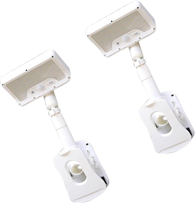 2 Pack Solar Clamp Lights Outdoor,3 Color Modes,LED Street,Grill for Grill, Rechargeable ABS+PS Texture for Camping Garden Pathway Solar