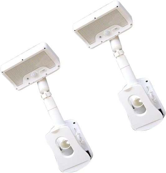2 Pack Solar Clamp Lights Outdoor,3 Color Modes,LED Street,Grill for Grill, Rechargeable ABS+PS Texture for Camping Garden Pathway Solar