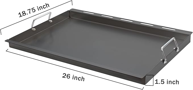 SafBbcue Genesis II 300 Series 6788 Full Size Griddle for Weber GS4 Flat Top Grills Parts, Griddle Insert for Weber Genesis II E310 E320 S315 S330 EP310 EX315 SX335 EX335 Carbon Steel, with Handles