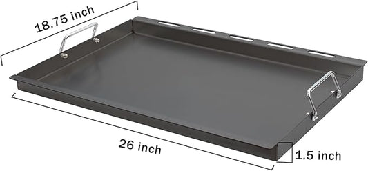 SafBbcue Genesis II 300 Series 6788 Full Size Griddle for Weber GS4 Flat Top Grills Parts, Griddle Insert for Weber Genesis II E310 E320 S315 S330 EP310 EX315 SX335 EX335 Carbon Steel, with Handles