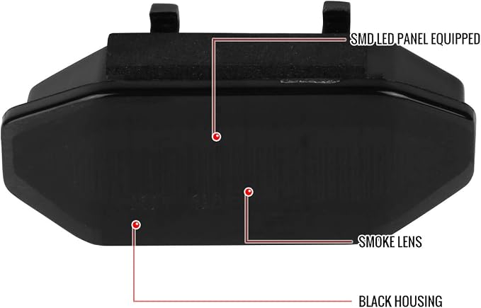 Carpartsinnovate Fits 2015-2017 Black Smoke LED Bumper Grille Marker Lights Lamps 6PC