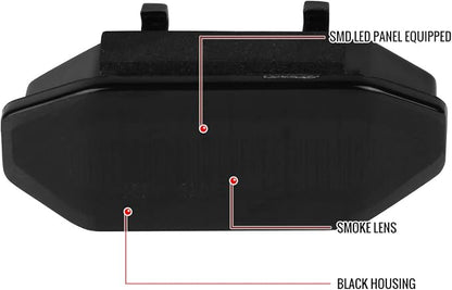 Carpartsinnovate Fits 2015-2017 Black Smoke LED Bumper Grille Marker Lights Lamps 6PC