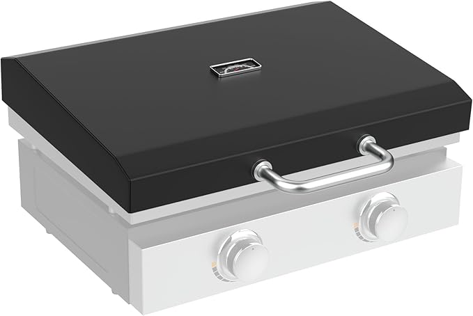 Upgraded Griddle Hinged Lid for 22" Blackstone 1666 1813 1833 1842 2144 1891 2203 2304 2271 1935 and More, Hard Cover Hood with Thermometer for Blackstone 22 Inch Griddle Accessories