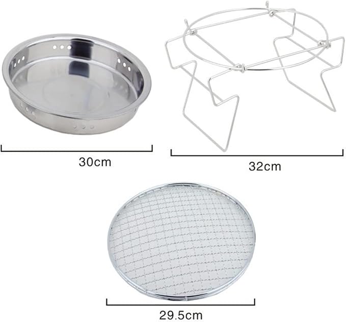 BBQ Grill Outdoor Charcoal grills Outdoor BBQ Grill Charcoal Rack Grate Mini Round Grill Portable Camping Pot Baking Cooking Grill Barbecue Mesh Wood Coal Stove