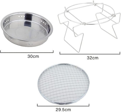 BBQ Grill Outdoor Charcoal grills Outdoor BBQ Grill Charcoal Rack Grate Mini Round Grill Portable Camping Pot Baking Cooking Grill Barbecue Mesh Wood Coal Stove