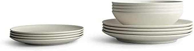 Year & Day Outdoor 12 Piece Plant Derived Dinnerware Set with Big Bowls, Dish Set for 4